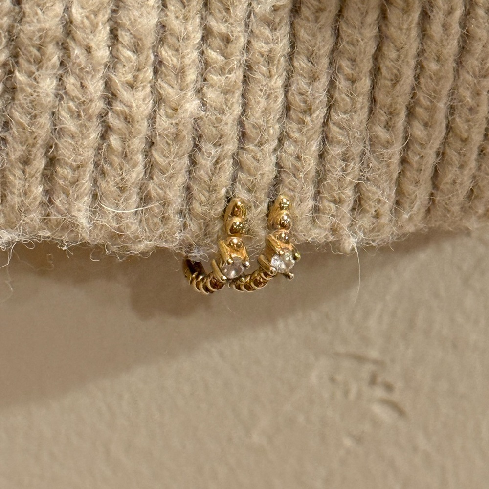 Sterling Forever Beaded Gold Hoop Earrings